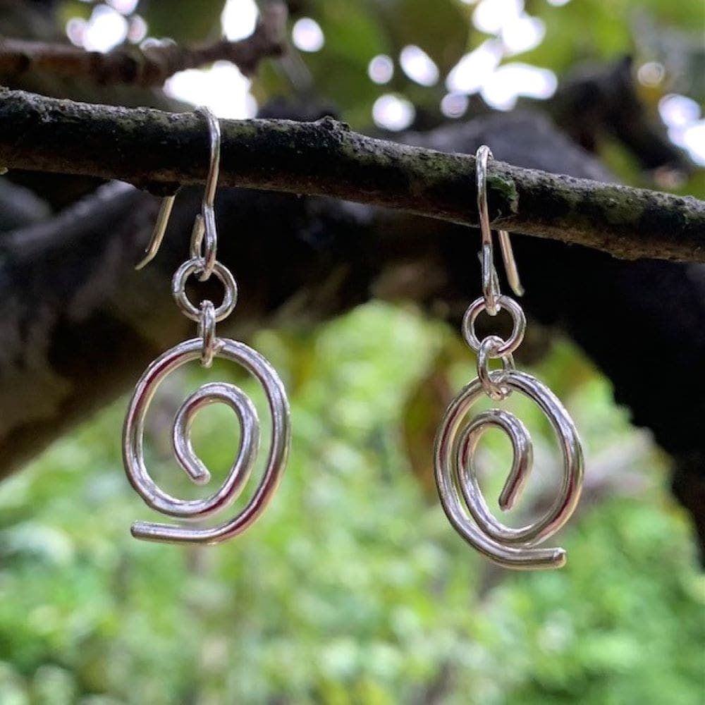 925 Sterling Silver Dangle Spiral Earrings