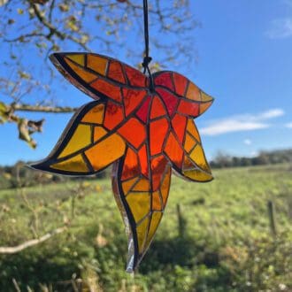 glass mosaic leaf sun vcatcher