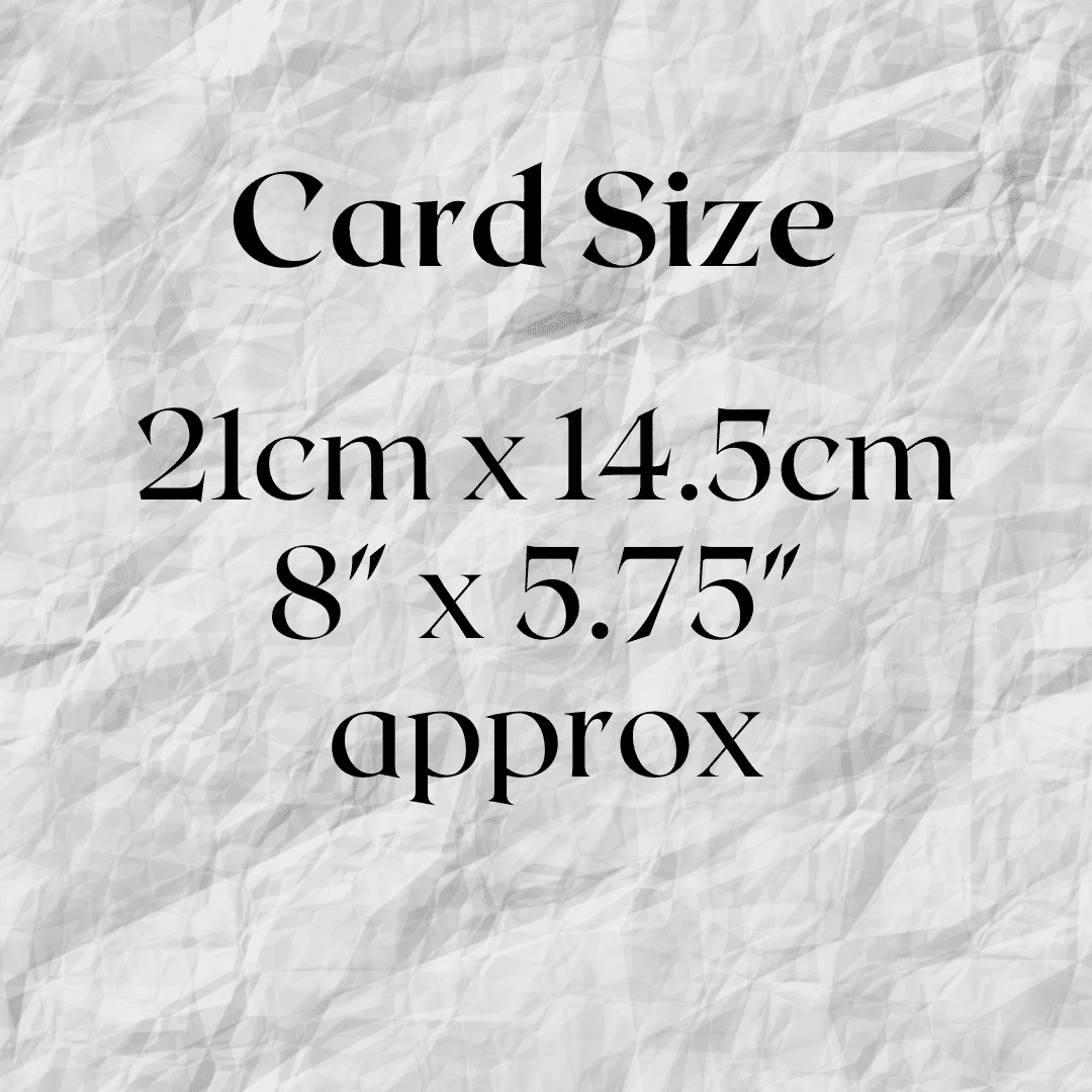 Information on card size - 8" x 6" approx