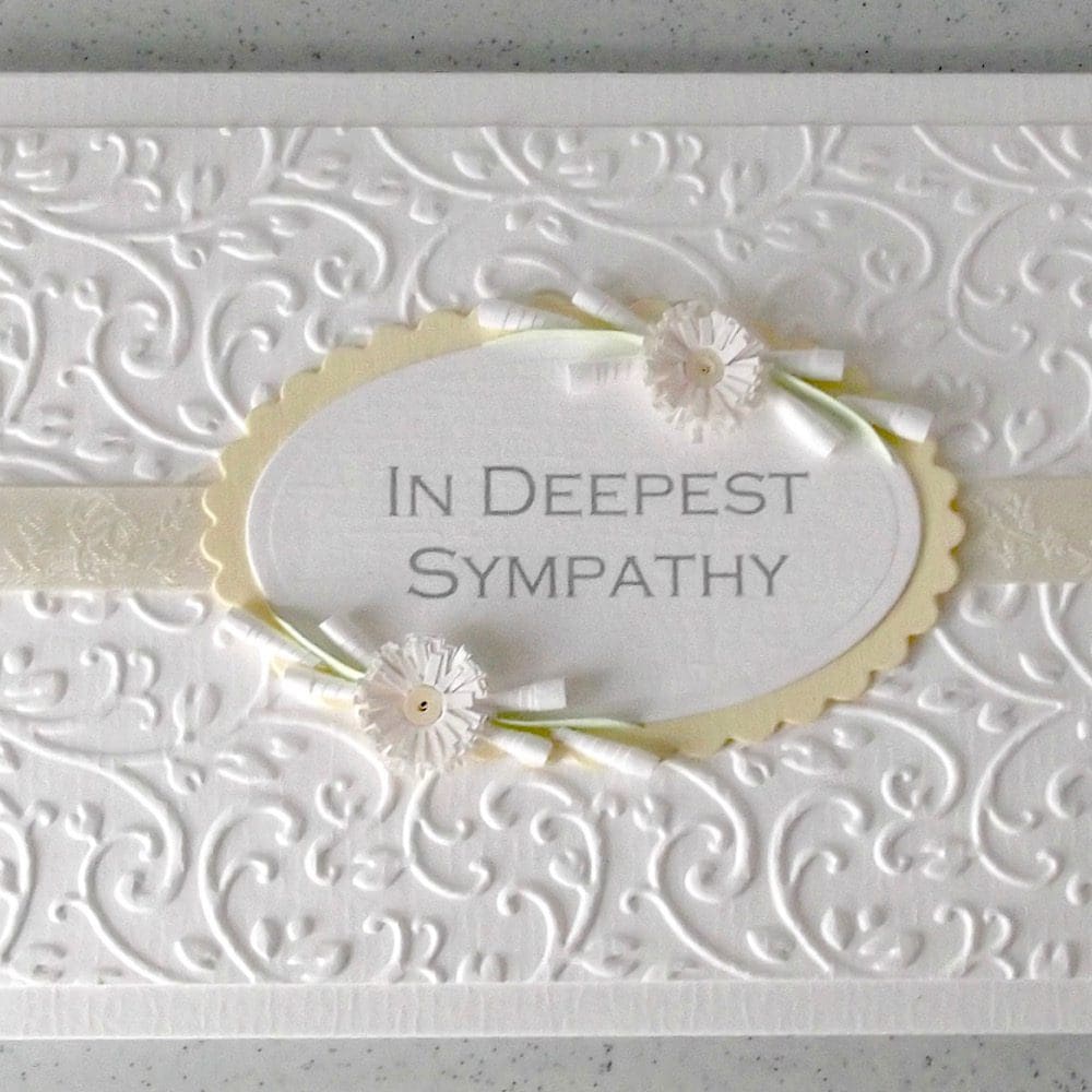 Handmade with deepest sympathy card quilled