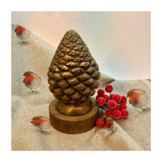 Cold-cast Iron pine cone Christmas ornament