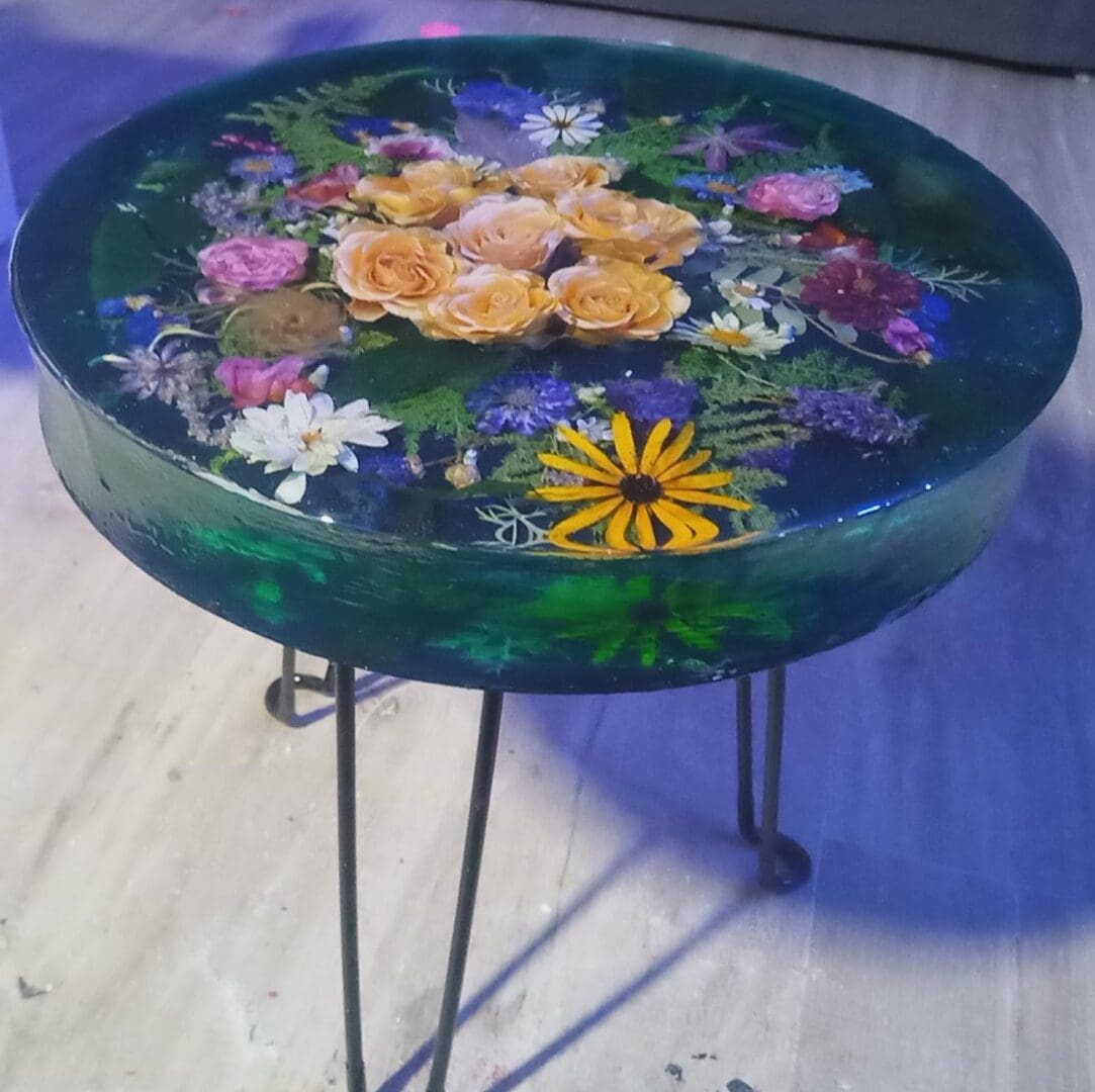 Floral Resin Coffee Table