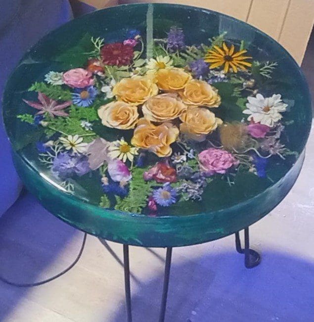 Floral Resin Coffee Table