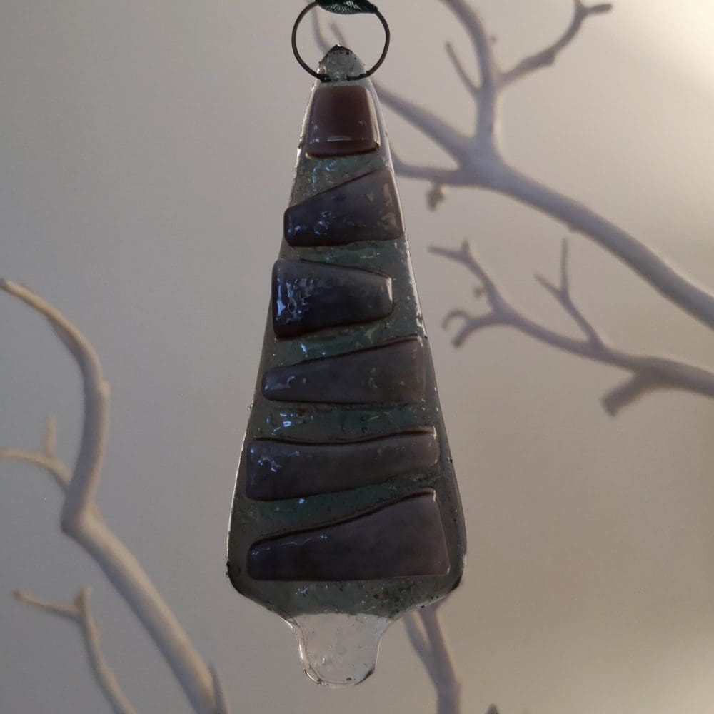 Fused glass Christmas tree decoration