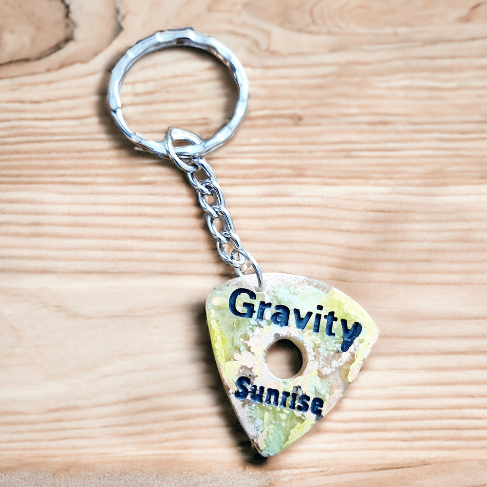 Guitar pick keyring - resin charms - accessories