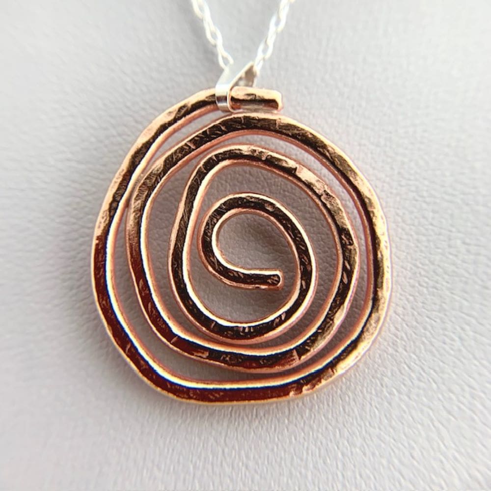 Hammered Copper Spiral Necklace