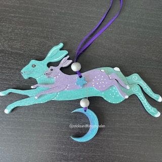 hare and moon wall hanger