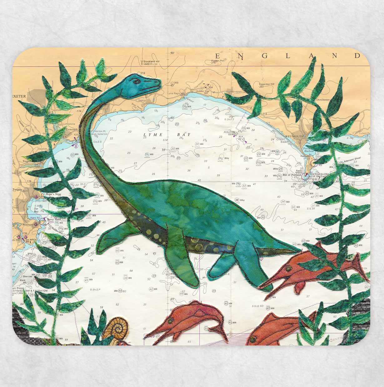 Jurassic Coast placemat by Hannah Wisdom Textiles