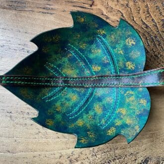 Multicolour hand painted leaf trinket tray