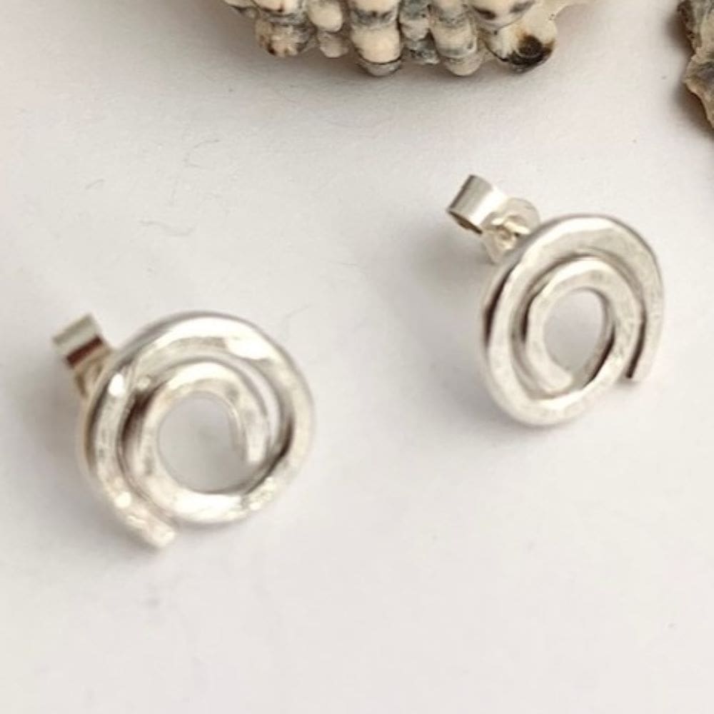 Little sterling silver spiral studs