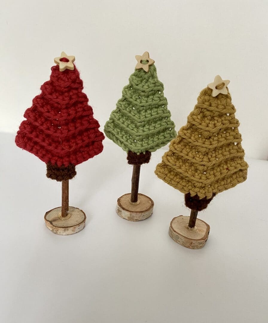 Mini Christmas Trees - Red Green and Gold