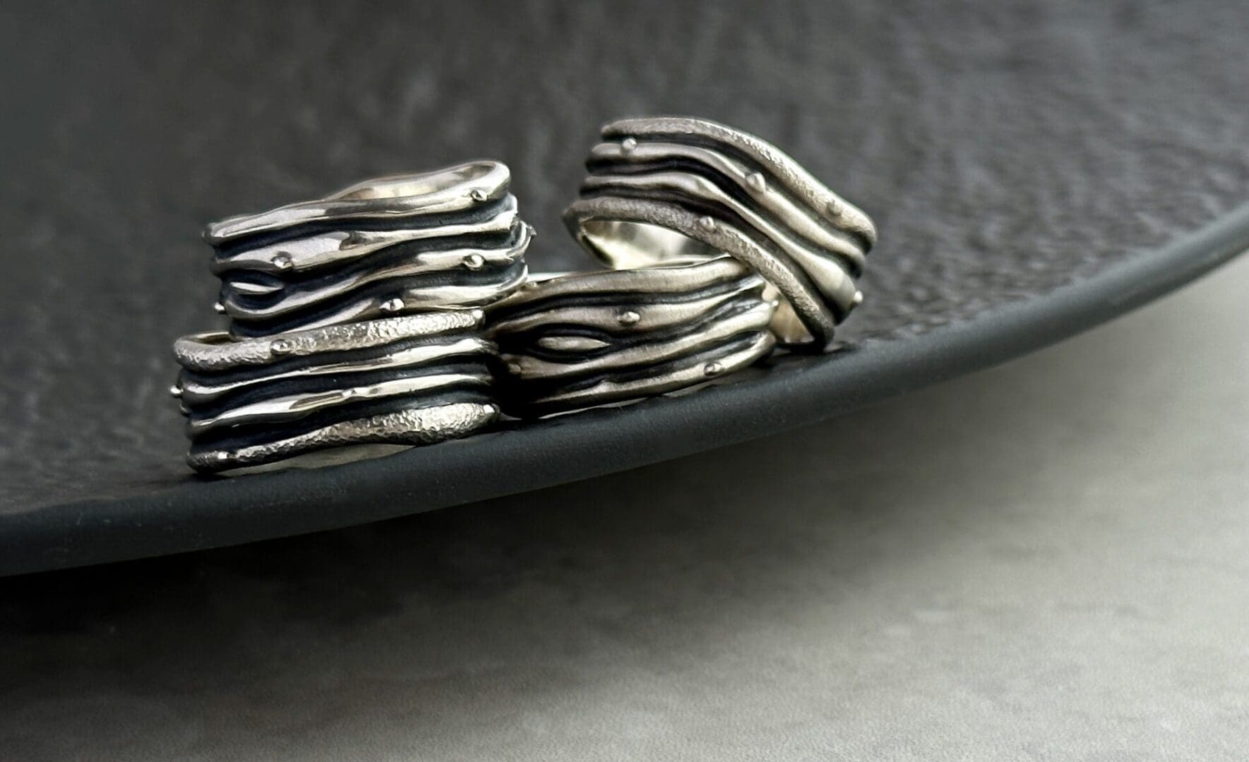 My Jewellery Garden Seaweed Wave Sterling Silver Ring Bands