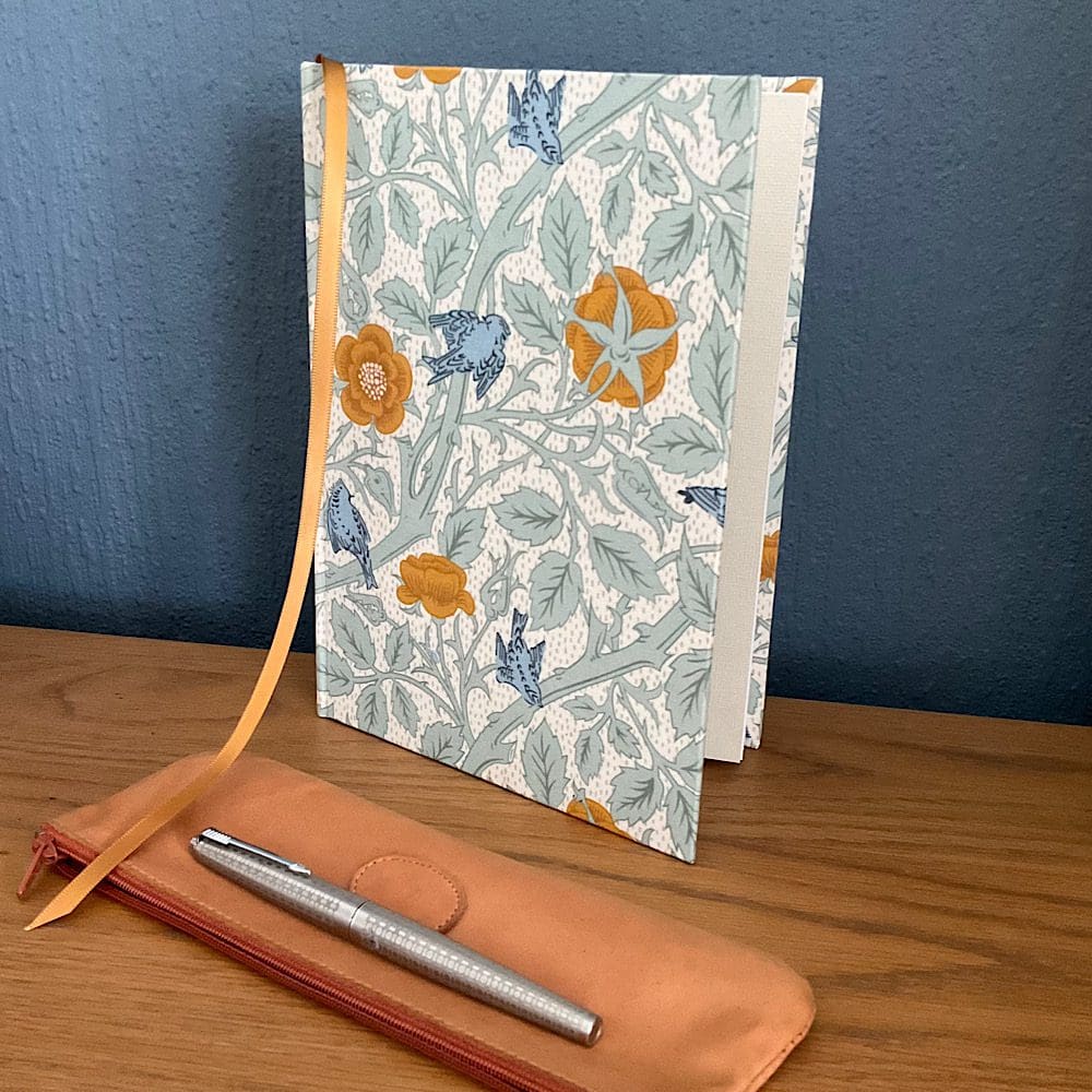 Handmade Notebook covered in a William Morris fabric