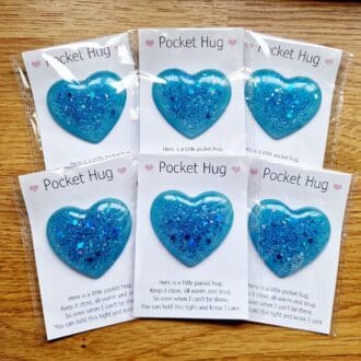 Pocket hug - resin heart - small gift - turquoise