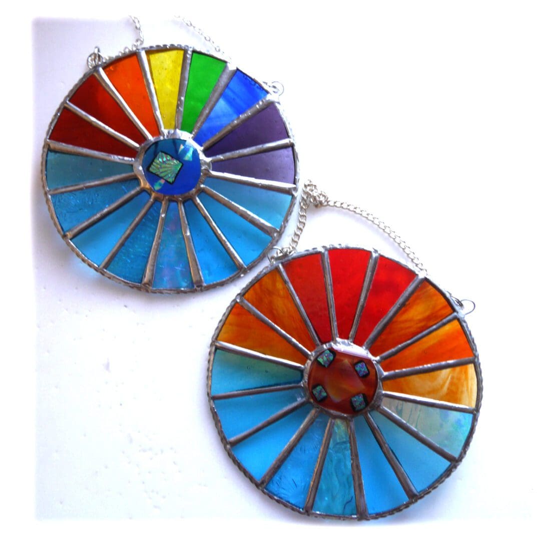 Rainbow Sunset Sea Colourwheel Stained Glass Suncatcher