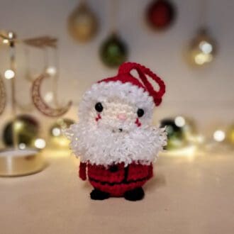 Crochet santa hanging ornament