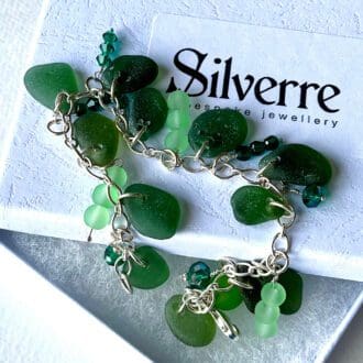 Green Beach Glass Bracelet.