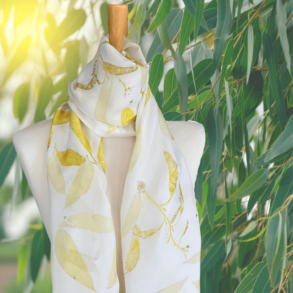 Silk-Scarf-with-Eucalyptus-Leaf-Print