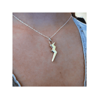 silver lightning bolt pendant necklace