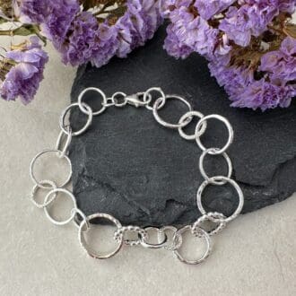 Silver link bracelet handmade