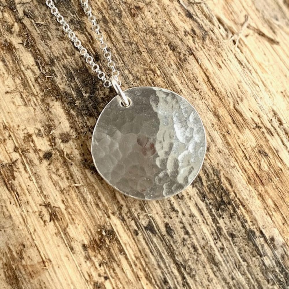 Small 925 Sterling Silver Disc Necklace