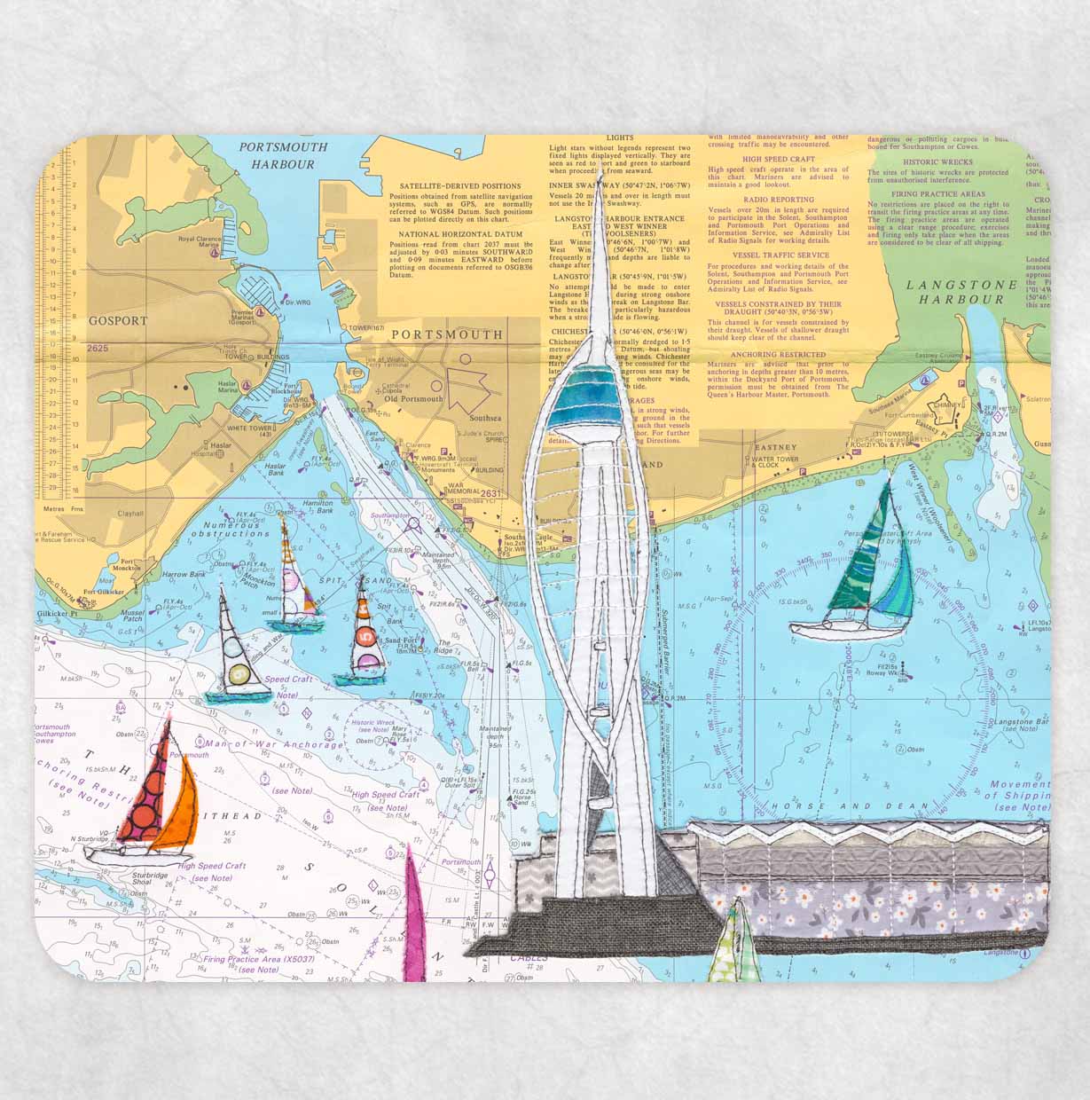Spinnaker Tower placemat by Hannah Wisdom Textiles