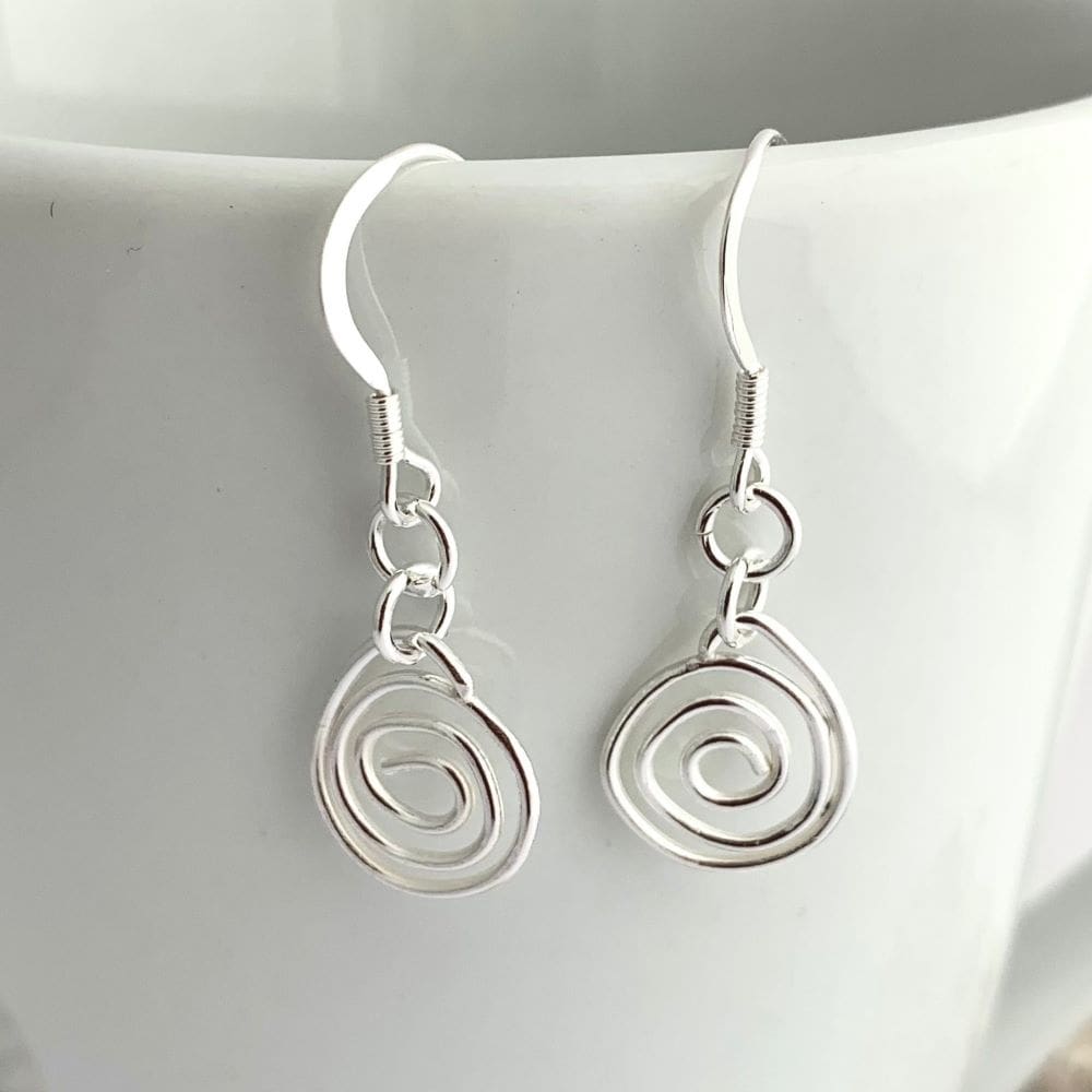 Sterling Silver Coil Textured Earrings