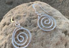 Sterling Silver Dimpled Spiral Dangle Earrings