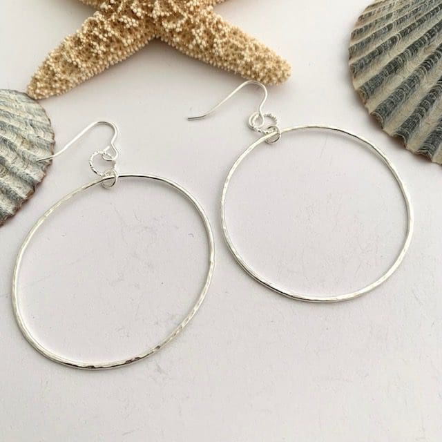 Sterling Silver Large Dangly Hoops
