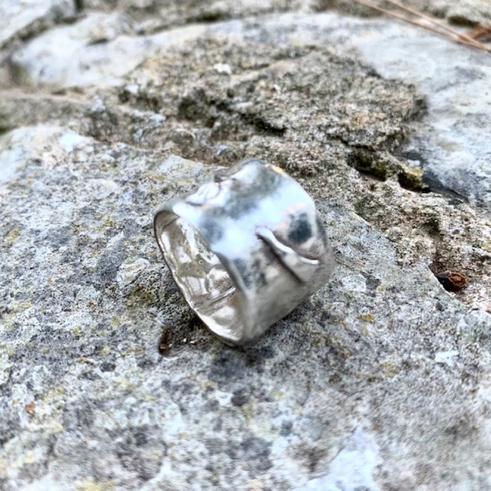 Sterling Silver Organic Wide Ring