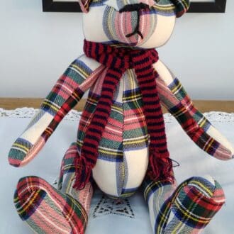 Teddy Bear, Handmade in Stewart Dress Tartan