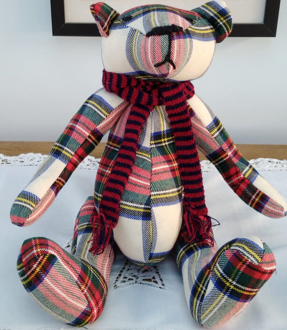 Teddy Bear, Handmade in Stewart Dress Tartan
