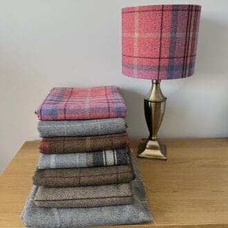 Tartan drum lampshade. Various colours to choose from