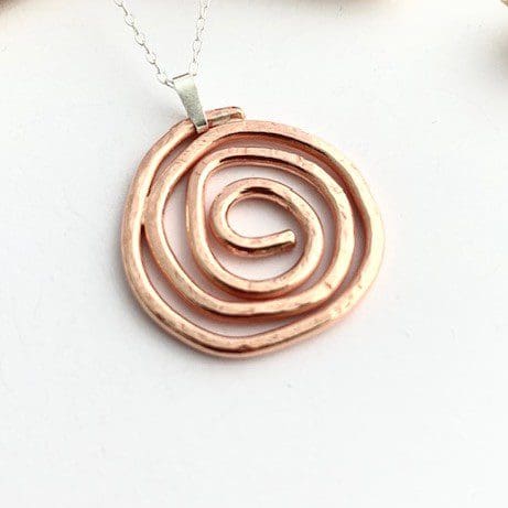 Textured Celtic Style Copper Spiral Pendant