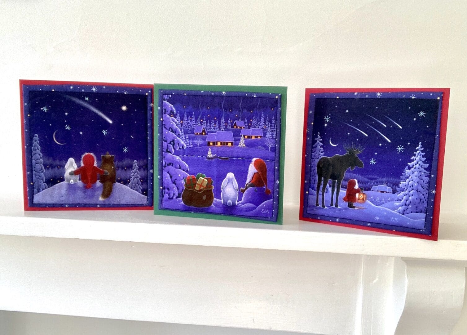 Pack of three Tomten Christmas cards