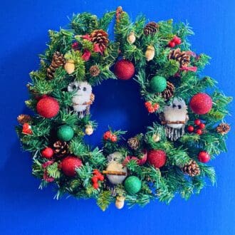 Christmas Owl Wreath