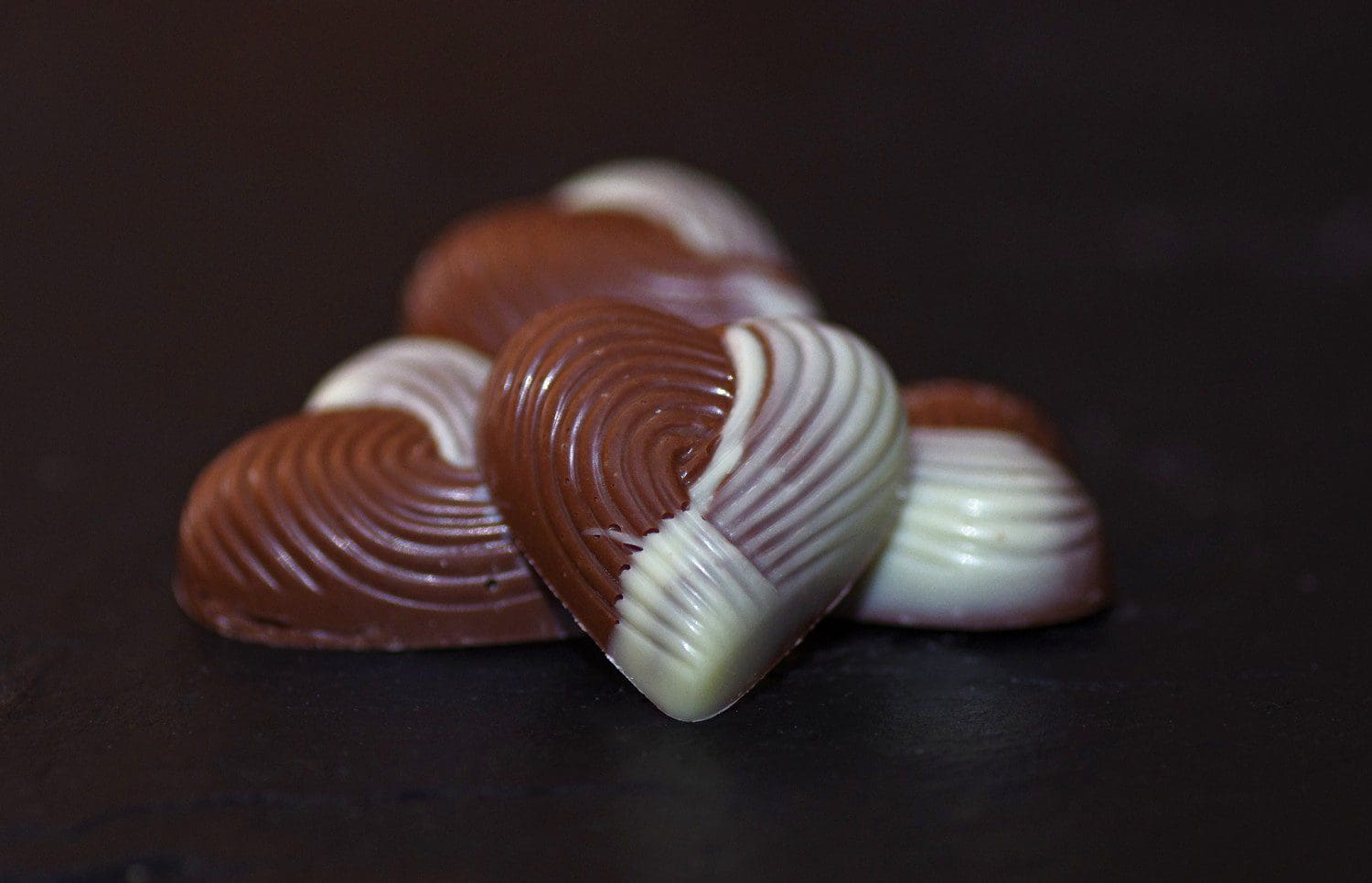 marbled milk and white chocolate heart
