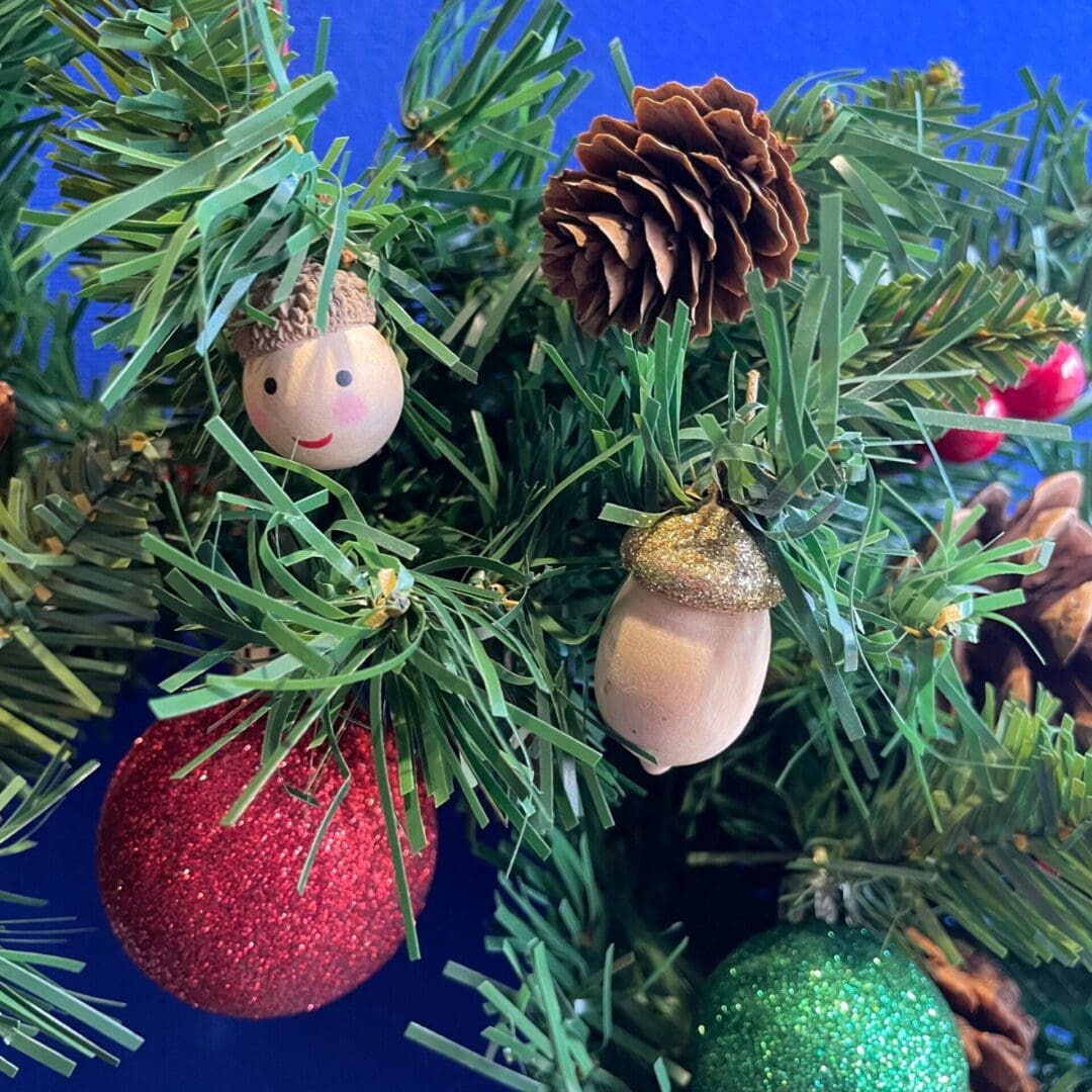 Christmas wreath with owls