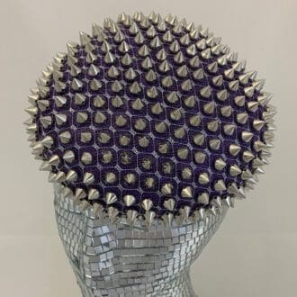 purple and silver cocktail hat