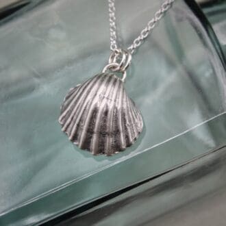 willow and twigg solid silver cockle shell sea shell pendant