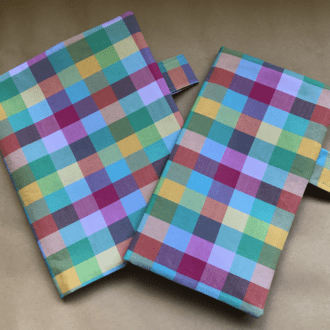 A5 and Midori/ Regular Organiser sewn in Elmer Patch fabric