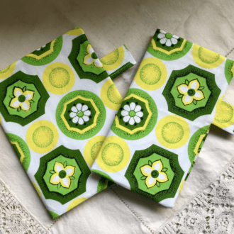 A5 and Midori/ Regular Organiser sewn in Retro Citrus fabric