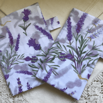 A5 and Midori/ Regular Organiser sewn in Lavender Flower fabric