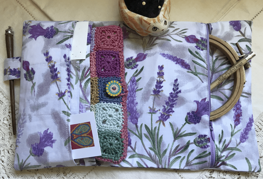 A5 and Midori/ Regular Organiser sewn in Lavender Flower fabric - Mock-up example