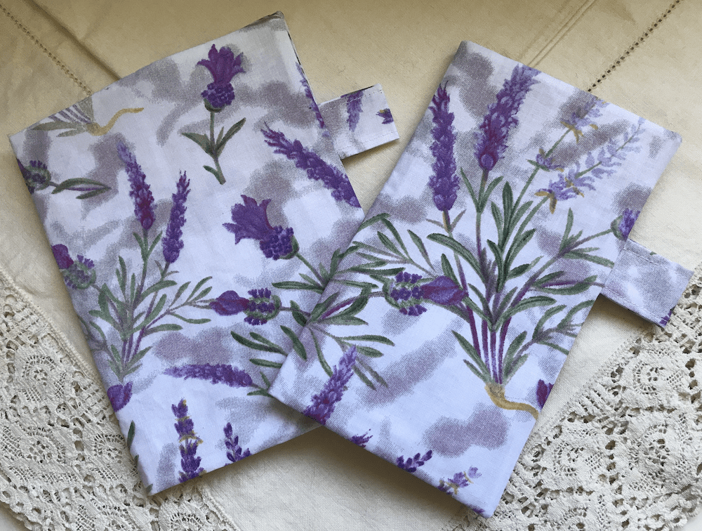 A5 and Midori/ Regular Organiser sewn in Lavender Flower fabric