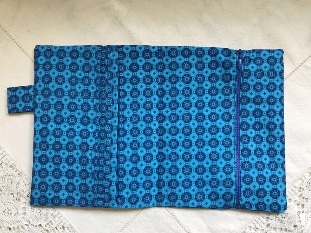 A5 Organiser sewn in Blue Tiles fabric