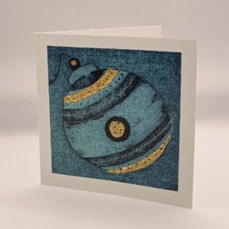 Blue Bauble Christmas Card