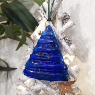 Blue fused glass Christmas decoration