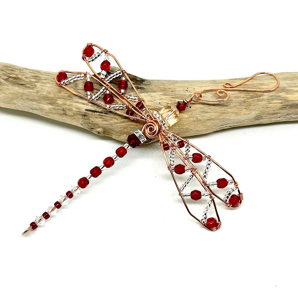 Copper and Red Crystal Dragonfly
