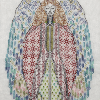 Excelsis - Celestial Angel - Blackwork Embroidery Craft Box Kit